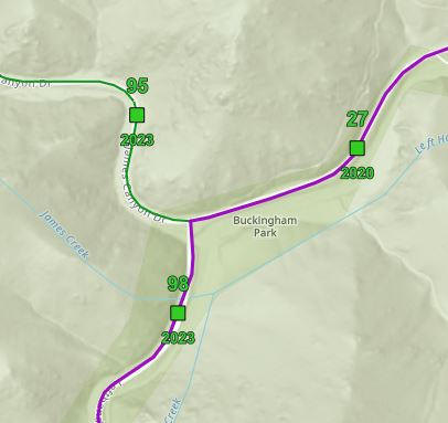 Bicycle traffic counts map example